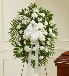 Sympathy Standing Spray - White Davenport Florist - Same Day Flower Delivery - Flower Power 